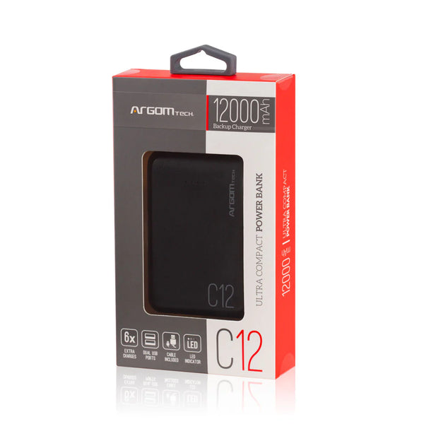 Batería Power Bank Argom C12 12.000 mAh