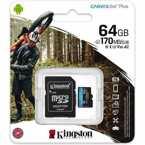 Memoria Kingston Micro SD Canvas go! Plus 64GB Clase 10